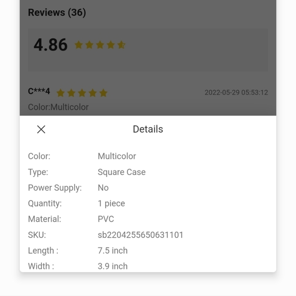 NEW Floral Clear Square Makeup Bag - Picture 5 of 5